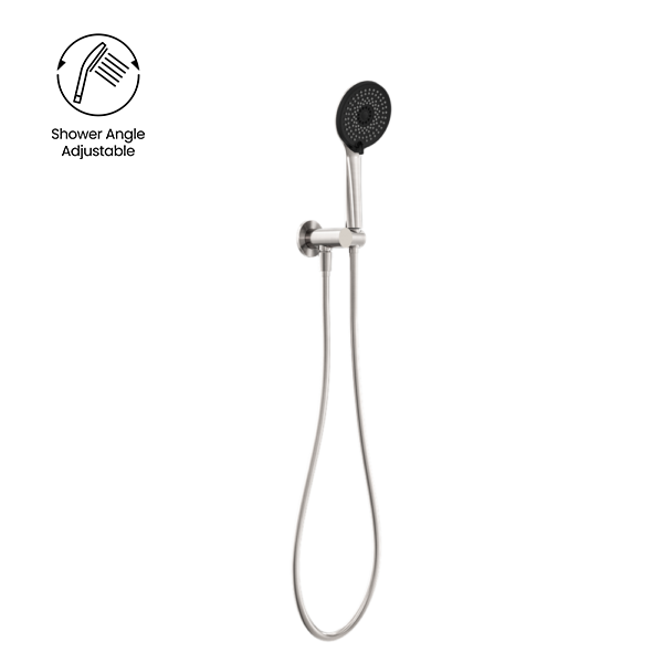NERO PROJECT ROUND SHOWER ON BRACKET 110MM BRUSHED NICKEL
