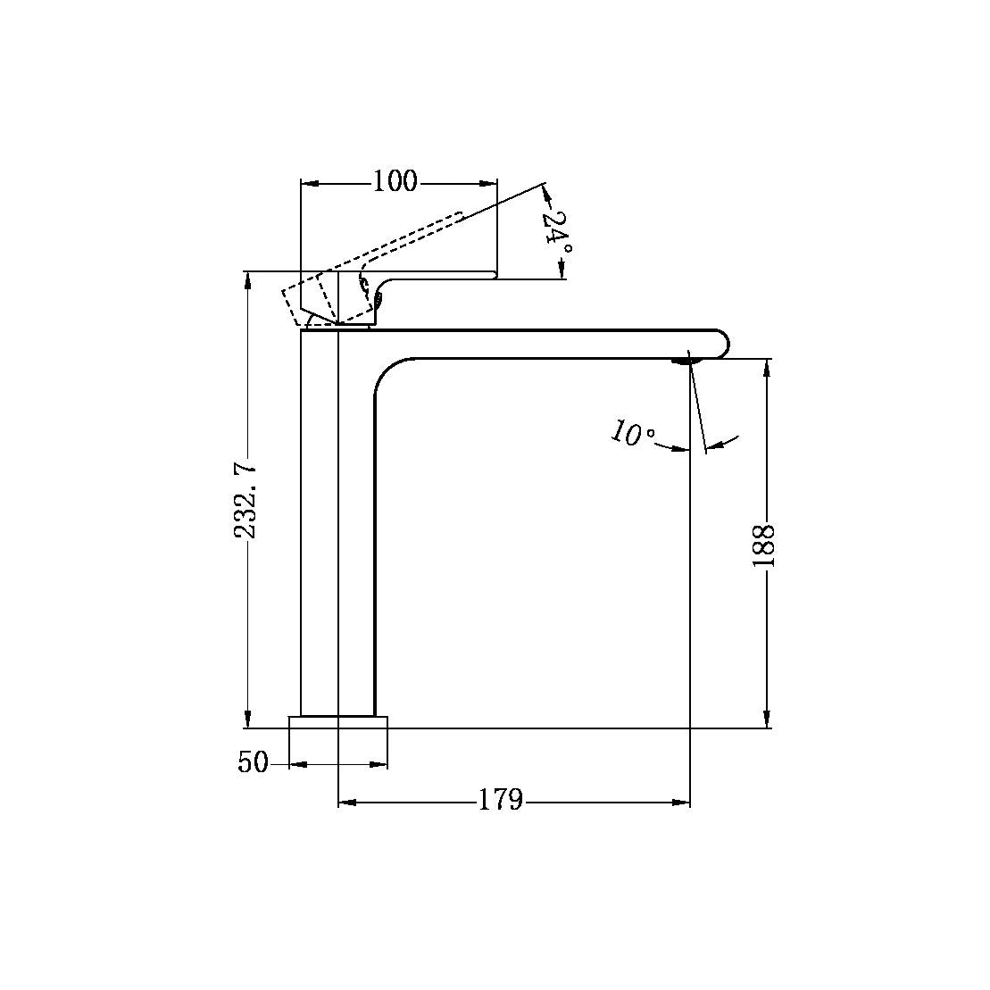 NERO BIANCA MID TALL BASIN MIXER 232MM BRUSHED NICKEL