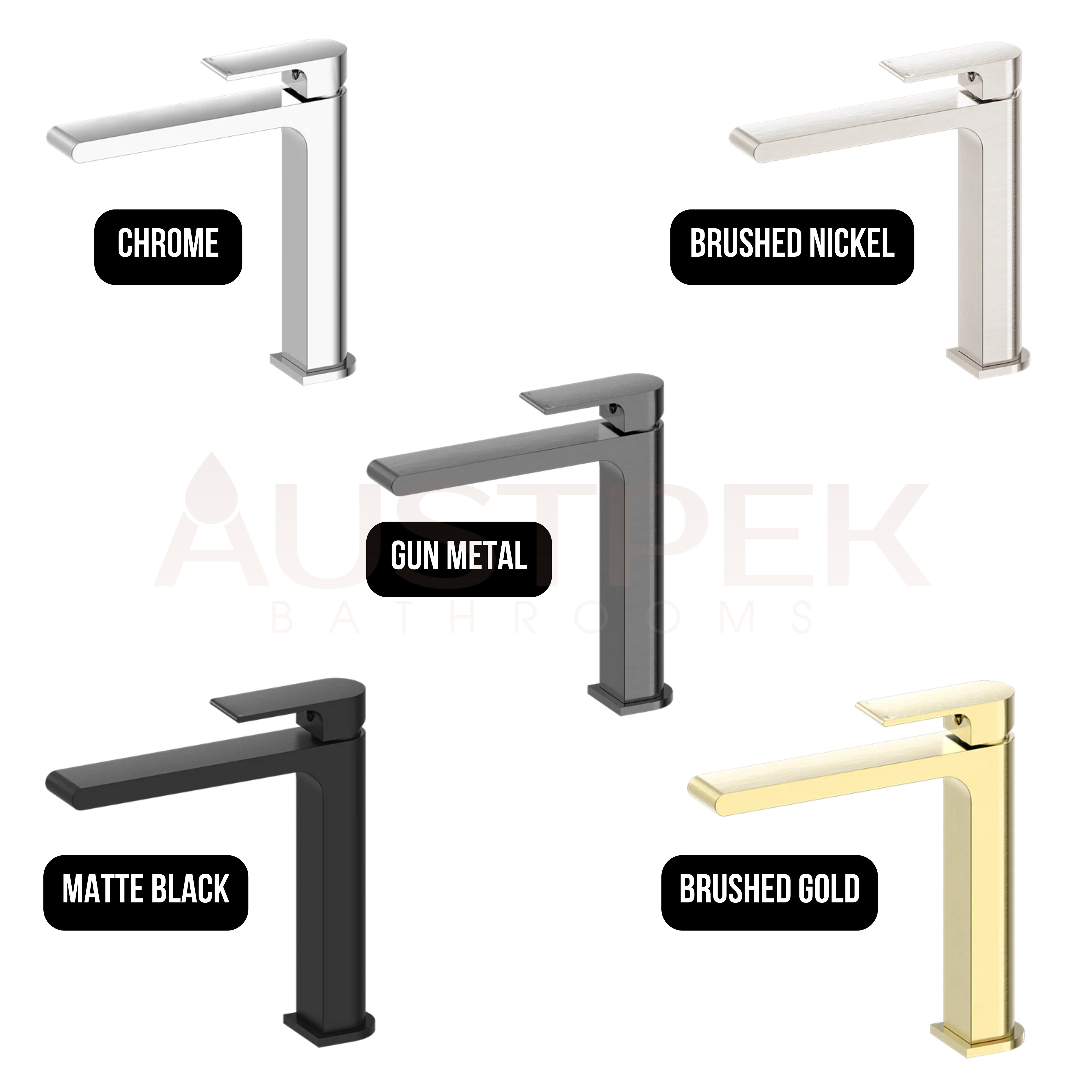 NERO BIANCA MID TALL BASIN MIXER 232MM BRUSHED GOLD