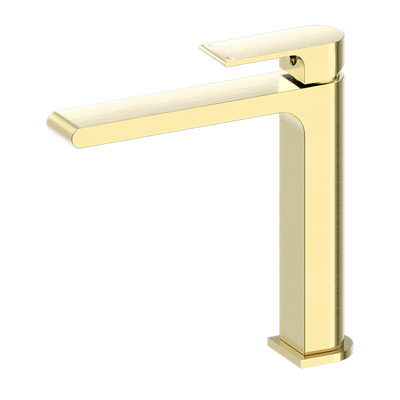 NERO BIANCA MID TALL BASIN MIXER 232MM BRUSHED GOLD