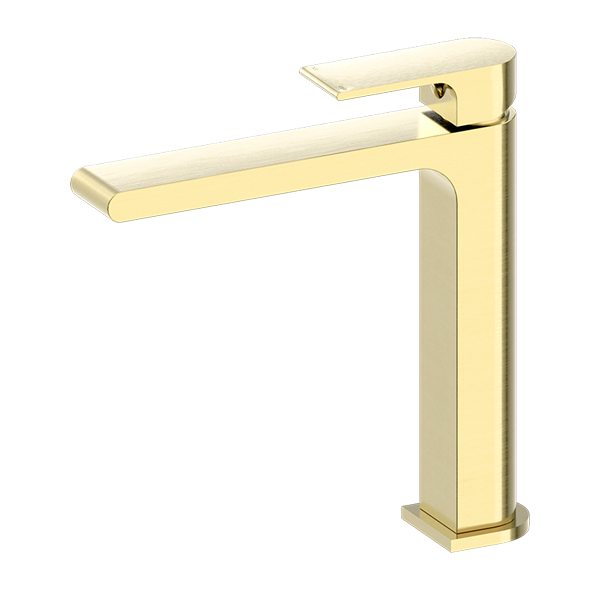 NERO BIANCA MID TALL BASIN MIXER 232MM BRUSHED GOLD