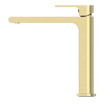 NERO BIANCA MID TALL BASIN MIXER 232MM BRUSHED GOLD