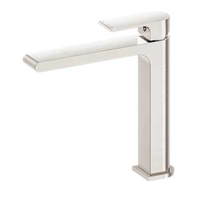 NERO BIANCA MID TALL BASIN MIXER 232MM BRUSHED NICKEL