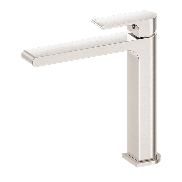 NERO BIANCA MID TALL BASIN MIXER 232MM BRUSHED NICKEL