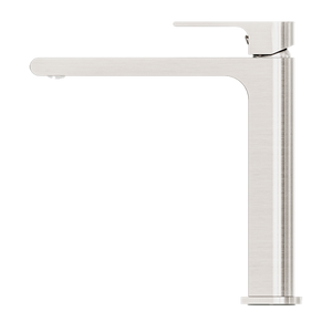 NERO BIANCA MID TALL BASIN MIXER 232MM BRUSHED NICKEL