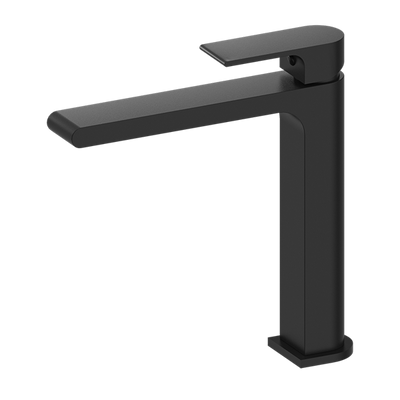 NERO BIANCA MID TALL BASIN MIXER 232MM MATTE BLACK