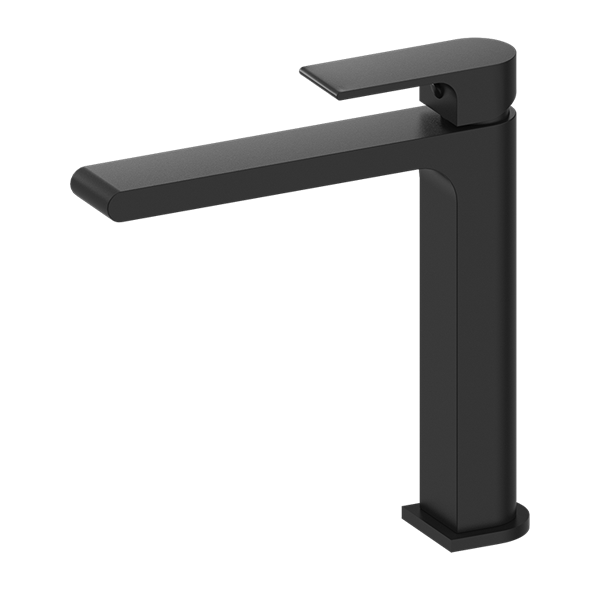 NERO BIANCA MID TALL BASIN MIXER 232MM MATTE BLACK