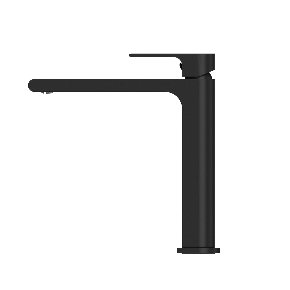 NERO BIANCA MID TALL BASIN MIXER 232MM MATTE BLACK
