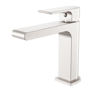 NERO BIANCA BASIN MIXER STRAIGHT SPOUT 169MM BRUSHED NICKEL