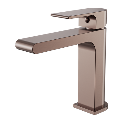NERO BIANCA LEAD FREE BASIN MIXER STRAIGHT SPOUT 169MM BRUSHED BRONZE