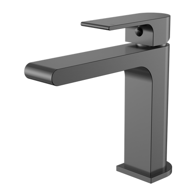 NERO BIANCA LEAD FREE BASIN MIXER STRAIGHT SPOUT 169MM GUN METAL