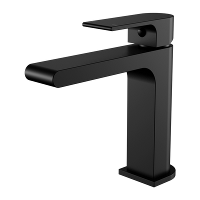 NERO BIANCA LEAD FREE BASIN MIXER STRAIGHT SPOUT 169MM MATTE BLACK