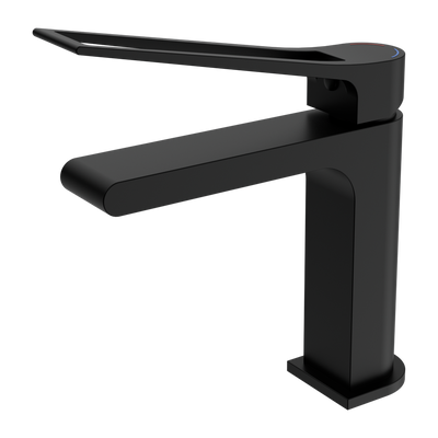NERO BIANCA CARE BASIN MIXER 198MM MATTE BLACK