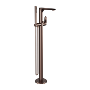 NERO BIANCA FREESTANDING BATH MIXER WITH HAND SHOWER 1005MM BRUSHED BRONZE