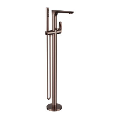 NERO BIANCA FREESTANDING BATH MIXER WITH HAND SHOWER 1005MM BRUSHED BRONZE