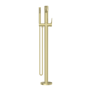 NERO BIANCA FREESTANDING BATH MIXER WITH HAND SHOWER 1005MM BRUSHED GOLD