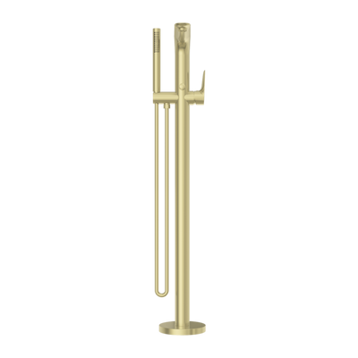 NERO BIANCA FREESTANDING BATH MIXER WITH HAND SHOWER 1005MM BRUSHED GOLD