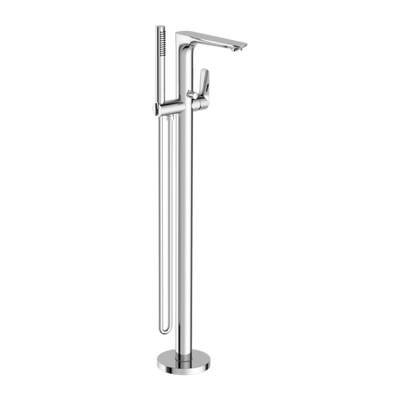 NERO BIANCA FREESTANDING BATH MIXER WITH HAND SHOWER 1005MM CHROME