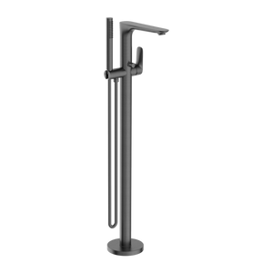 NERO BIANCA FREESTANDING BATH MIXER WITH HAND SHOWER 1005MM GUN METAL