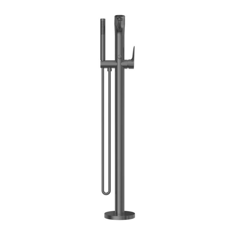 NERO BIANCA FREESTANDING BATH MIXER WITH HAND SHOWER 1005MM GUN METAL