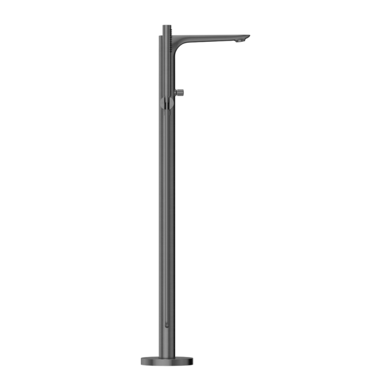 NERO BIANCA FREESTANDING BATH MIXER WITH HAND SHOWER 1005MM GUN METAL