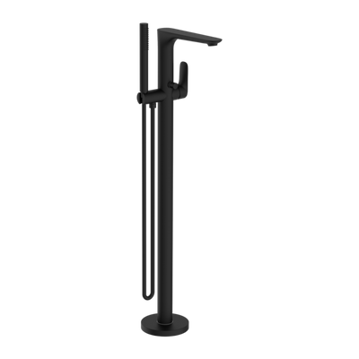 NERO BIANCA FREESTANDING BATH MIXER WITH HAND SHOWER 1005MM MATTE BLACK