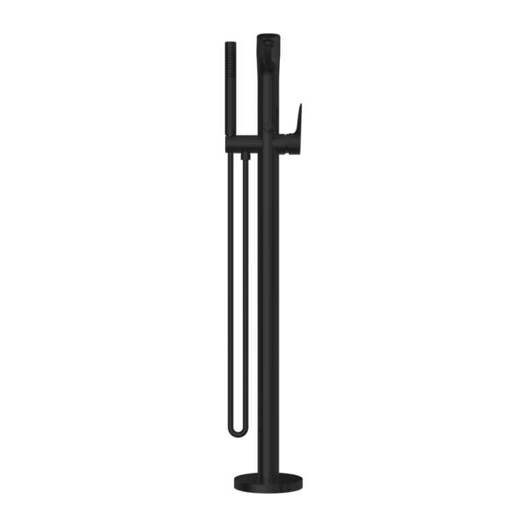 NERO BIANCA FREESTANDING BATH MIXER WITH HAND SHOWER 1005MM MATTE BLACK