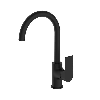 NERO BIANCA KITCHEN MIXER GOOSENECK SPOUT 339MM MATTE BLACK