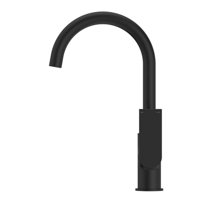 NERO BIANCA KITCHEN MIXER GOOSENECK SPOUT 339MM MATTE BLACK