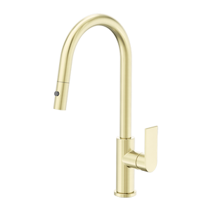 NERO BIANCA PULL OUT SINK MIXER WITH VEGIE SPRAY FUNCTION 451MM BRUSHED GOLD
