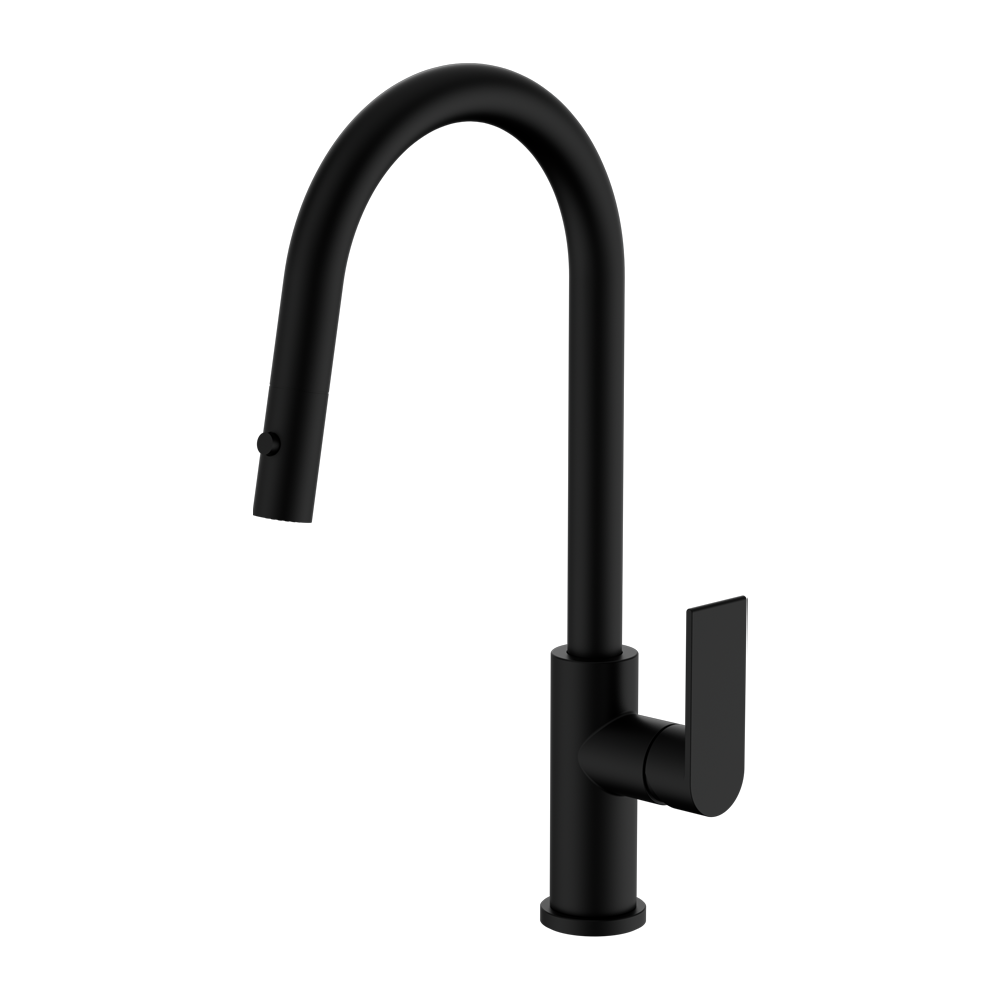 NERO BIANCA PULL OUT SINK MIXER WITH VEGIE SPRAY FUNCTION 451MM MATTE BLACK