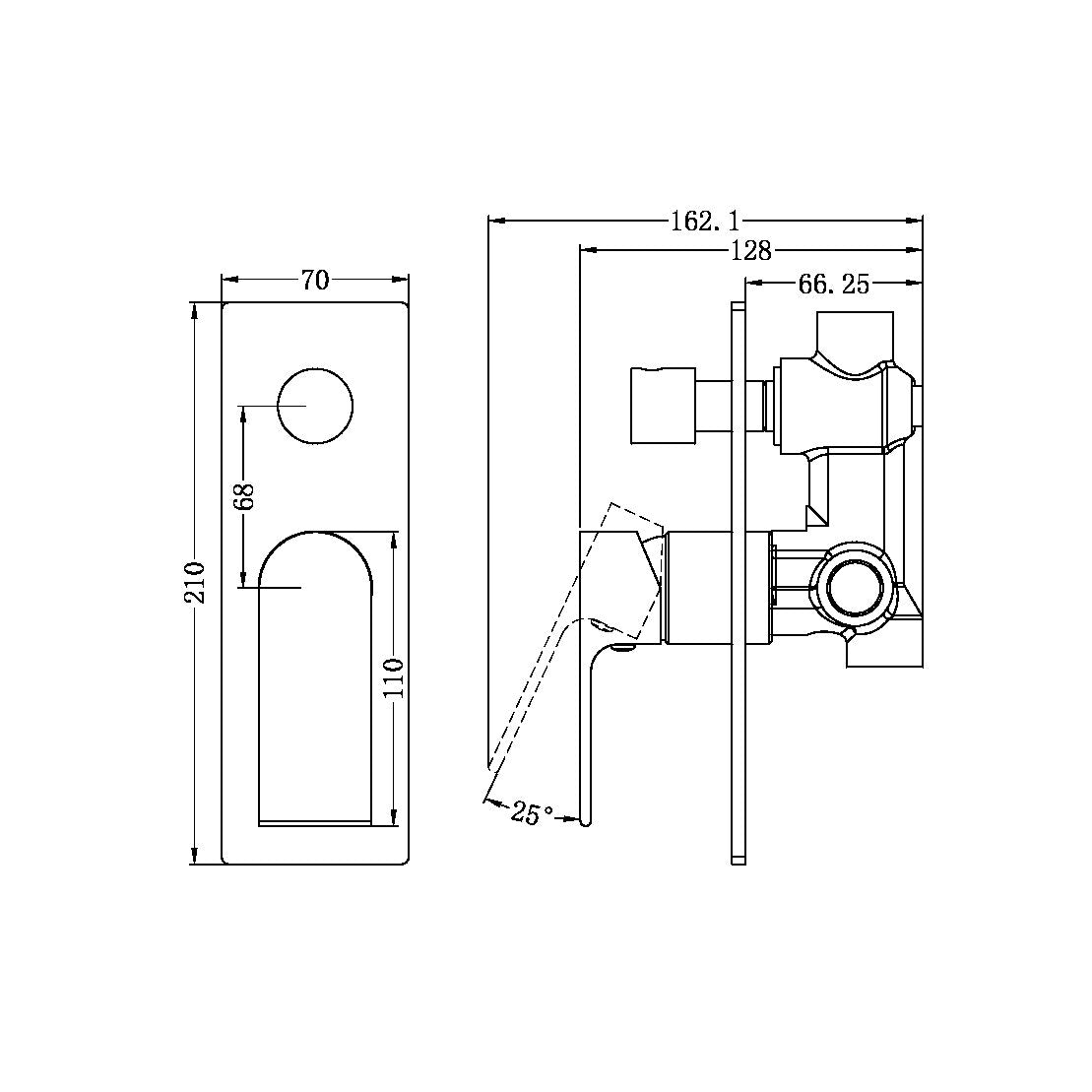 NERO BIANCA SHOWER MIXER DIVERTER MATTE BLACK