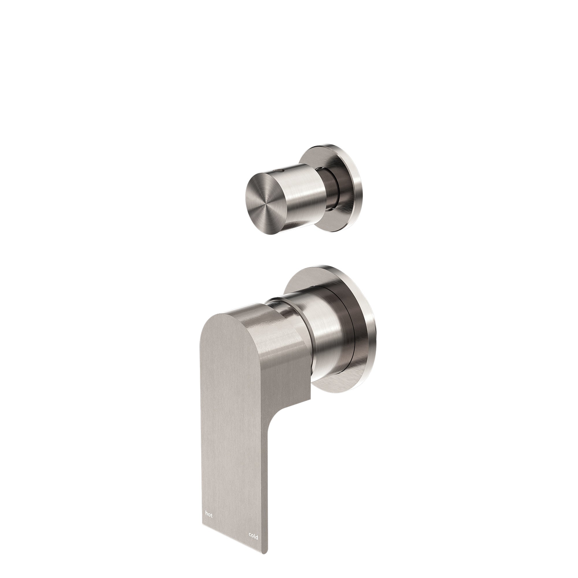 NERO BIANCA SHOWER MIXER DIVERTER SEPARATE BACK PLATE BRUSHED NICKEL