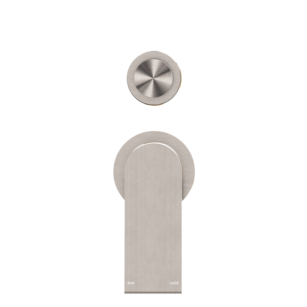 NERO BIANCA SHOWER MIXER DIVERTER SEPARATE BACK PLATE BRUSHED NICKEL