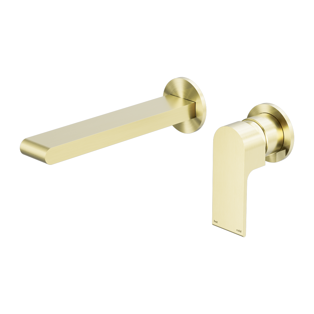 NERO BIANCA WALL BASIN/ BATH MIXER SEPARATE BACK PLATE BRUSHED GOLD (AVAILABLE IN 187MM AND 230MM)