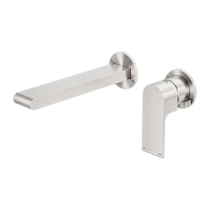 NERO BIANCA WALL BASIN/ BATH MIXER SEPARATE BACK PLATE BRUSHED NICKEL (AVAILABLE IN 187MM AND 230MM)