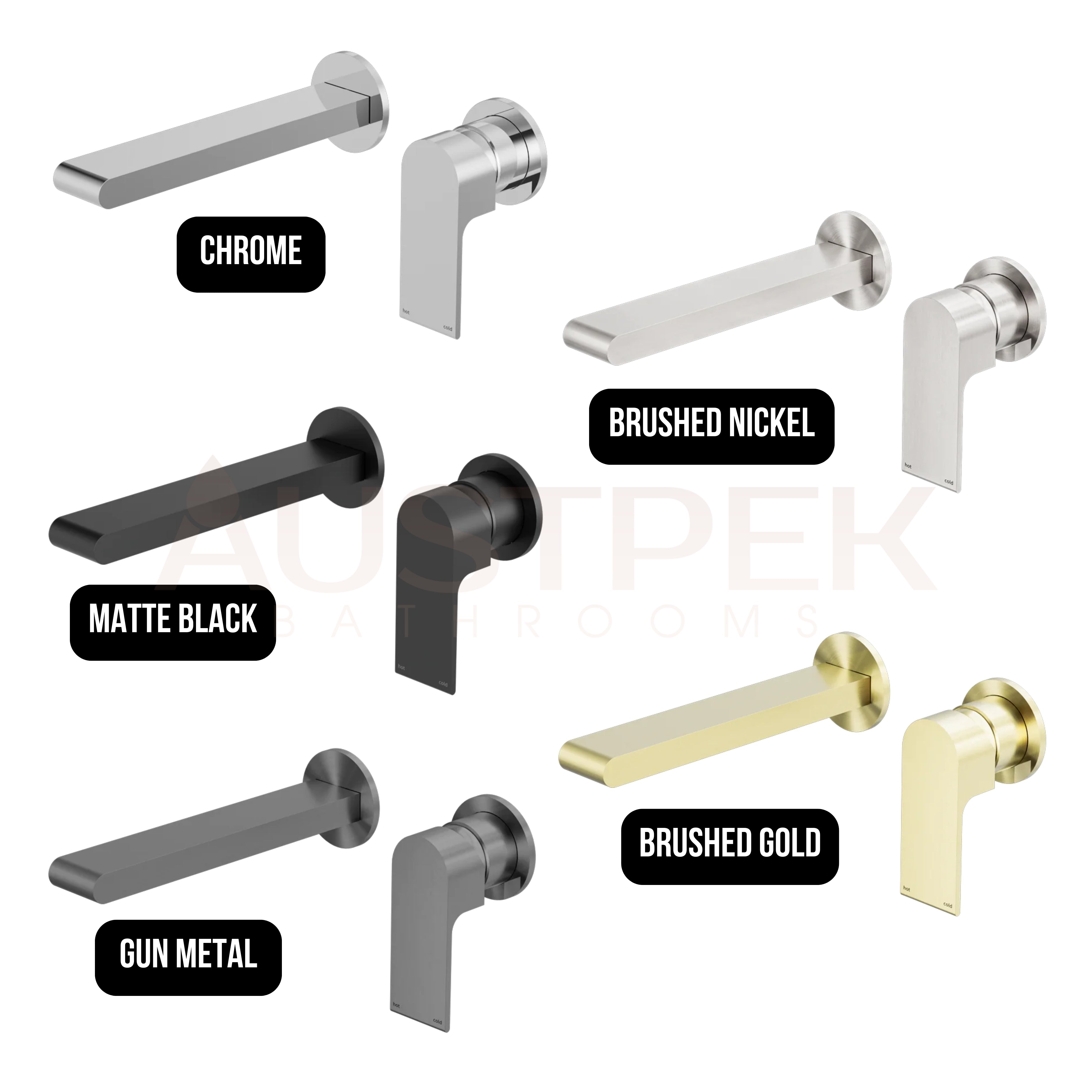 NERO BIANCA WALL BASIN/ BATH MIXER SEPARATE BACK PLATE GUN METAL (AVAILABLE IN 187MM AND 230MM)