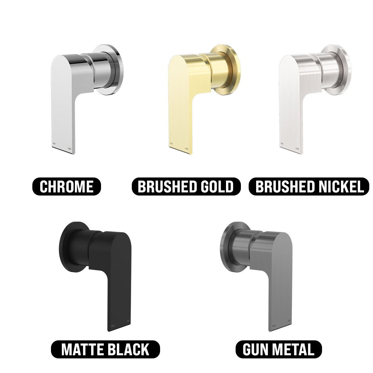 NERO BIANCA SHOWER MIXER PLATE GUN METAL