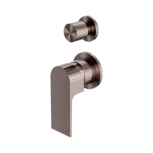 NERO BIANCA SHOWER MIXER WITH DIVERTER SEPARATE BACK PLATE BRUSHED BRONZE