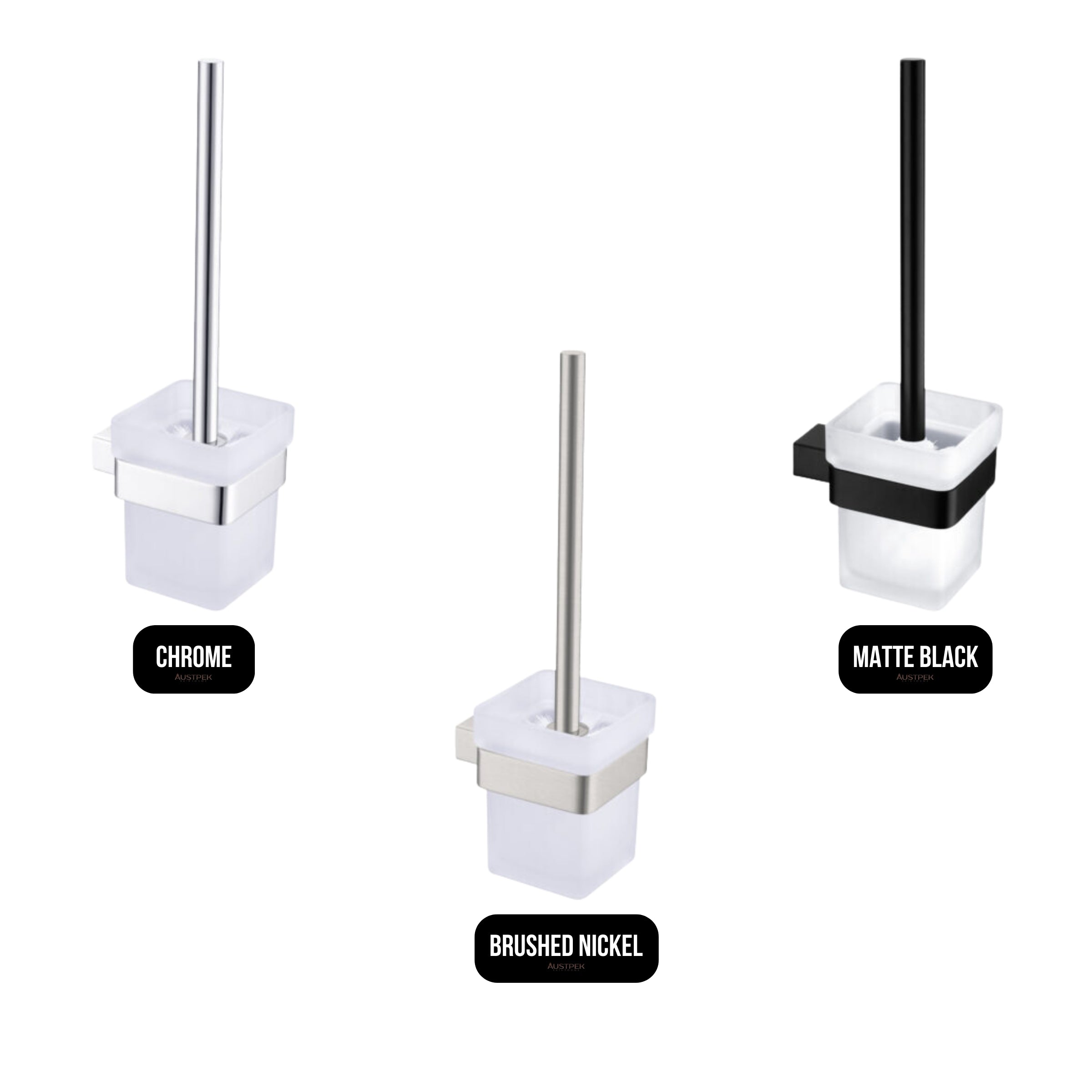 NERO CELIA TOILET BRUSH HOLDER 346MM BRUSHED NICKEL