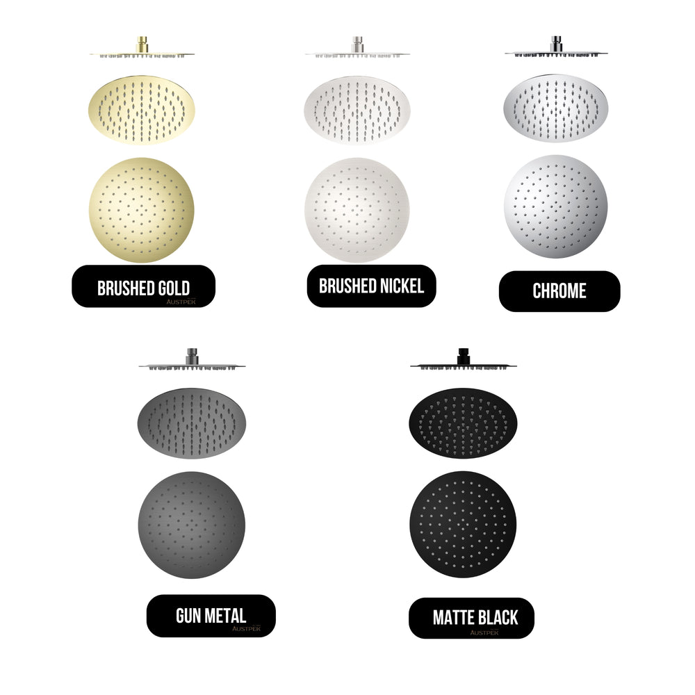 NERO ROUND SHOWER HEAD 250MM CHROME