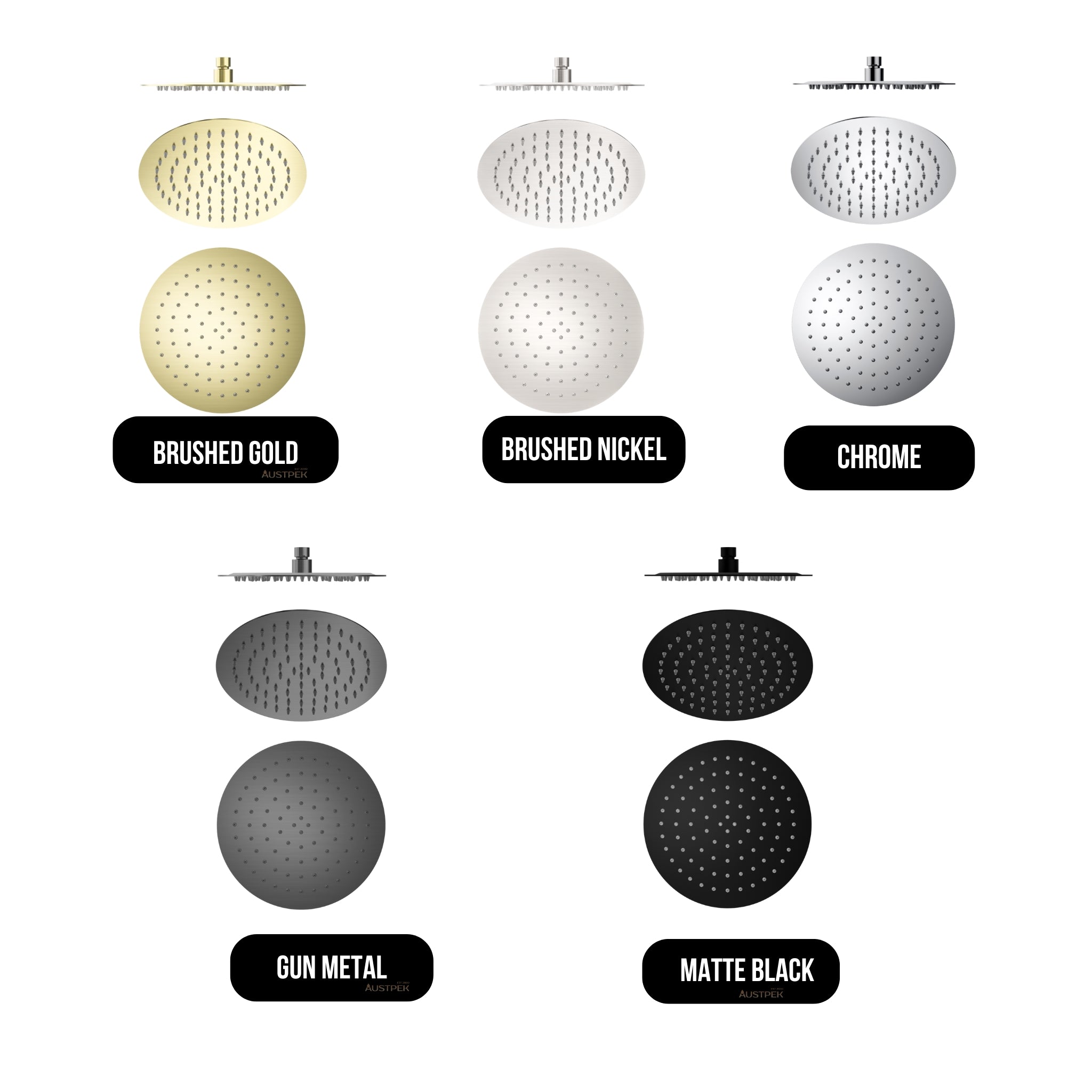 NERO ROUND SHOWER HEAD 250MM CHROME