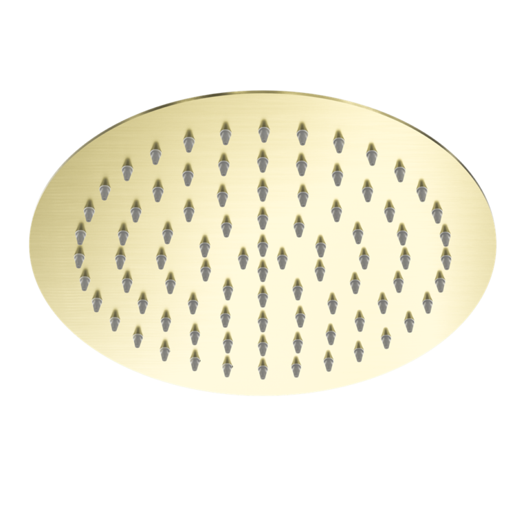 NERO ROUND SHOWER HEAD 250MM BRUSHED GOLD
