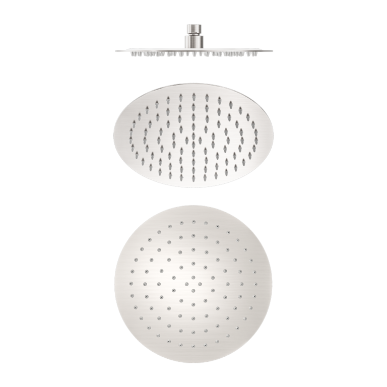 NERO ROUND SHOWER HEAD 250MM BRUSHED NICKEL