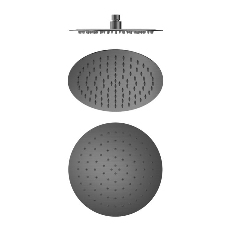 NERO ROUND SHOWER HEAD 250MM GUN METAL