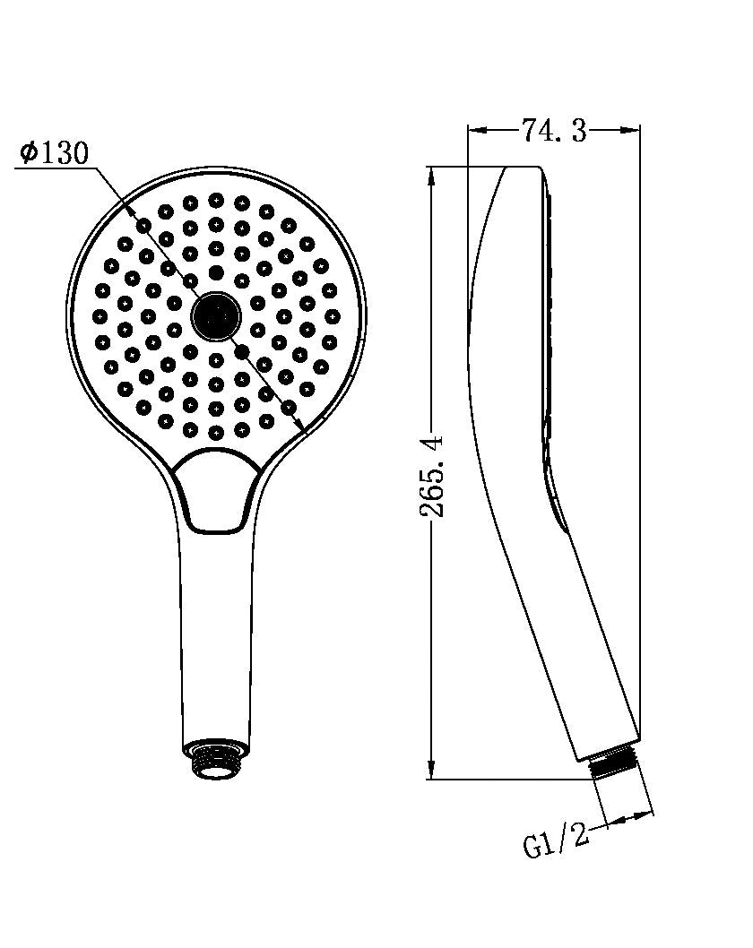 NERO AIR HAND SHOWER II 130MM GUN METAL