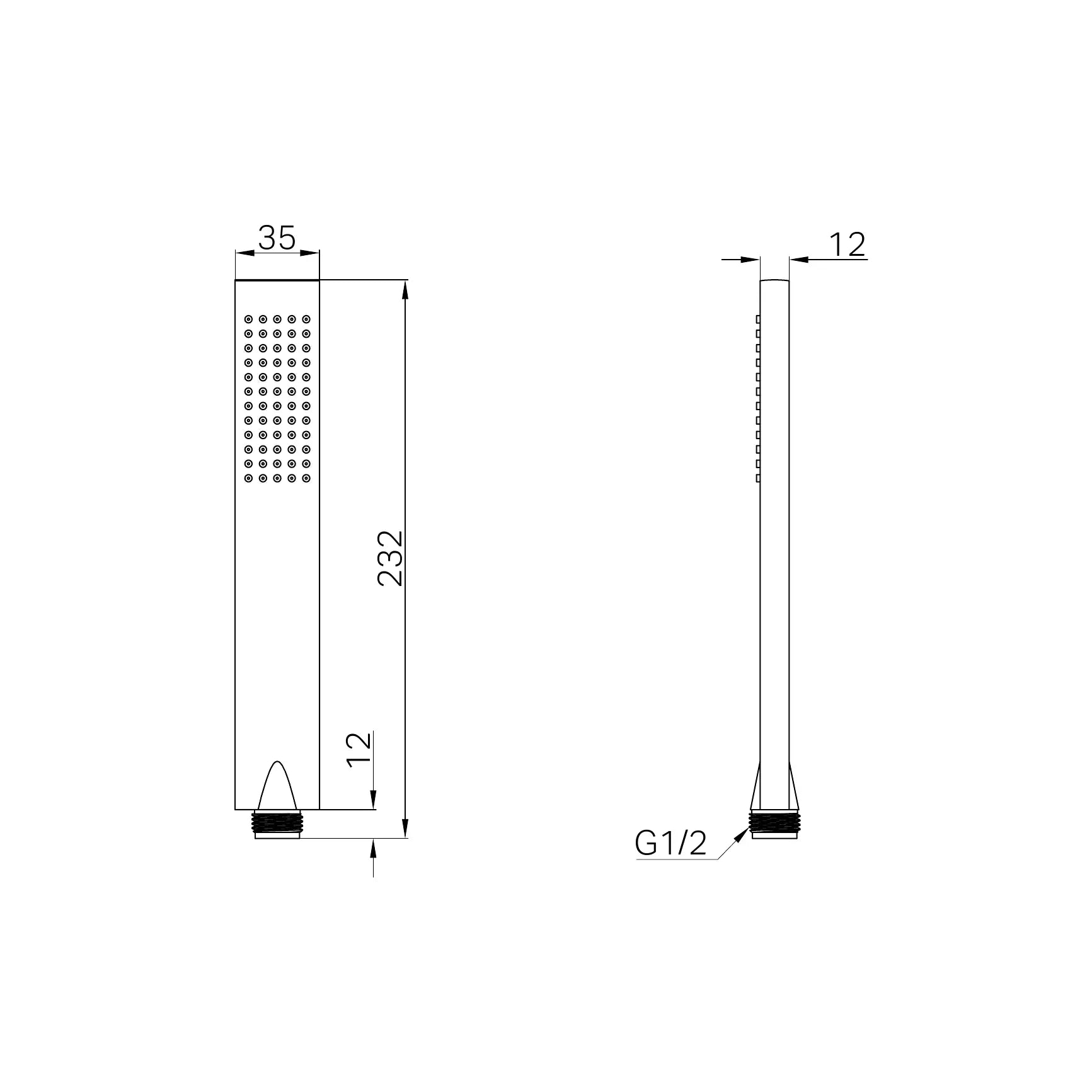 NERO HAND SHOWER 232MM MATTE BLACK