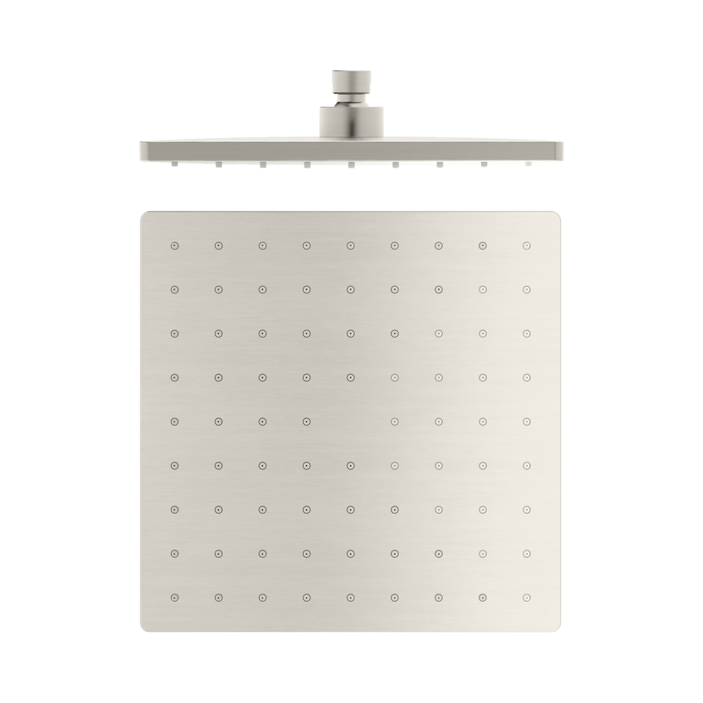 NERO SQUARE ABS SHOWER HEAD 250MM BRUSHED NICKEL