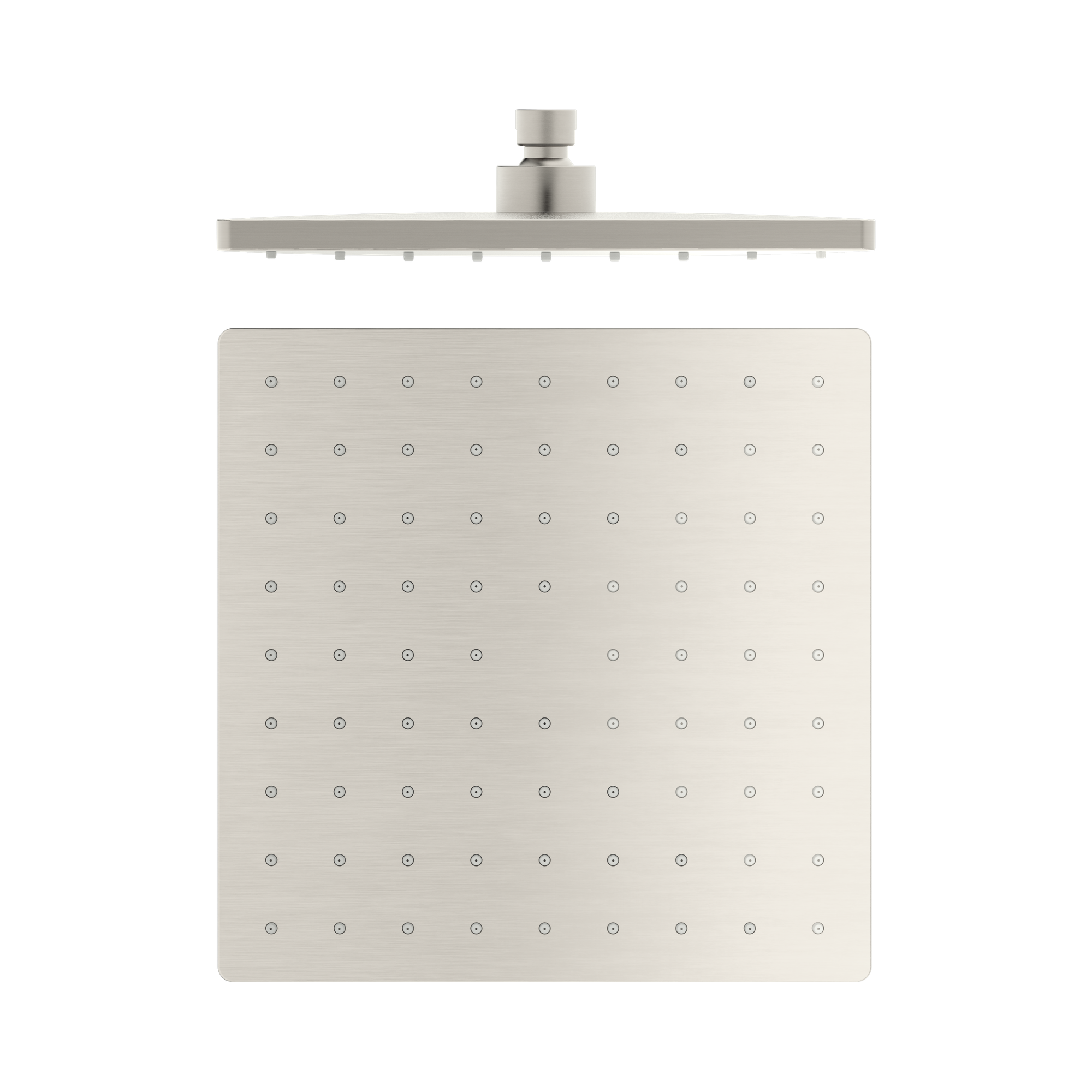 NERO SQUARE ABS SHOWER HEAD 250MM BRUSHED NICKEL
