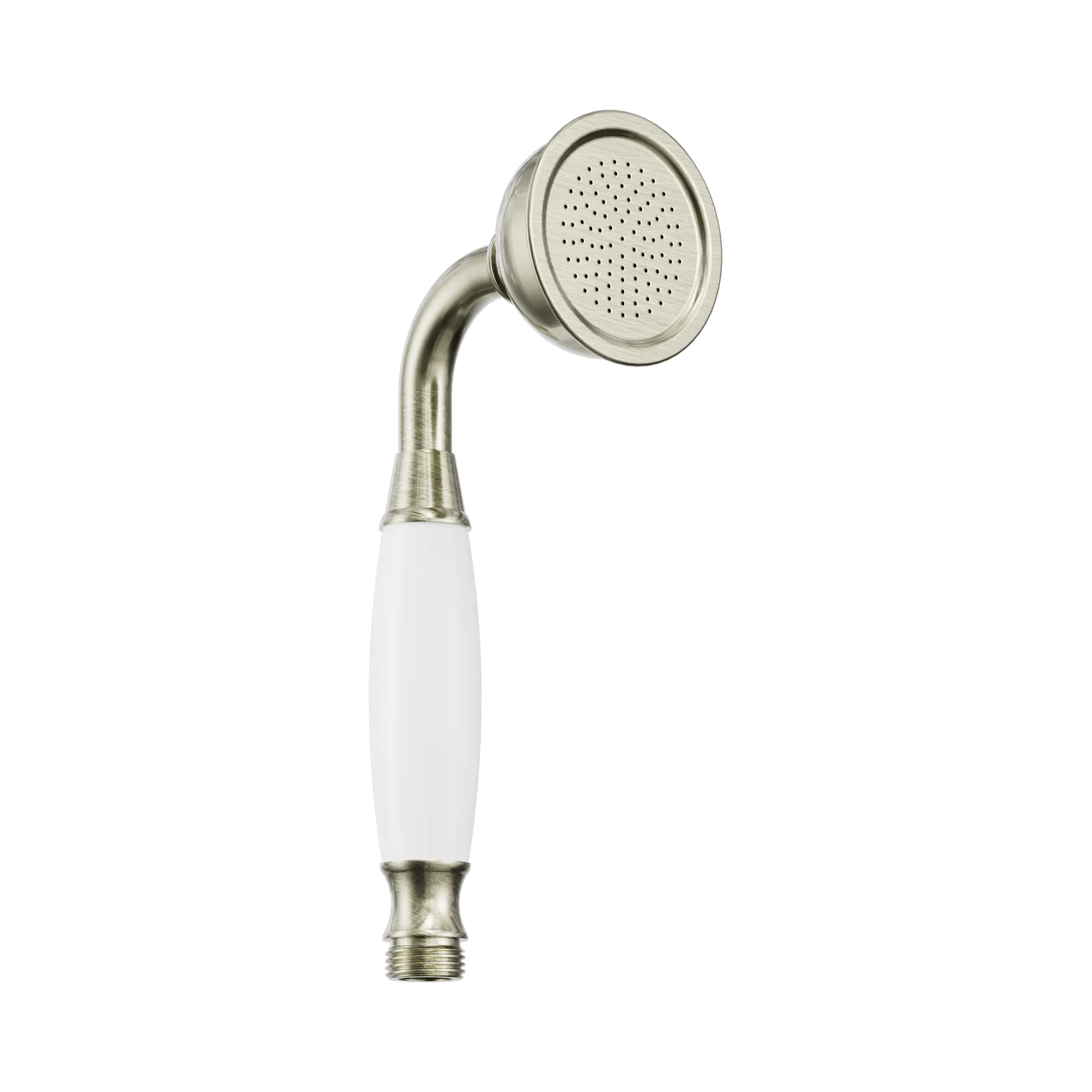 NERO YORK HAND SHOWER WITH WHITE PORCELAIN AGED BRASS 212MM